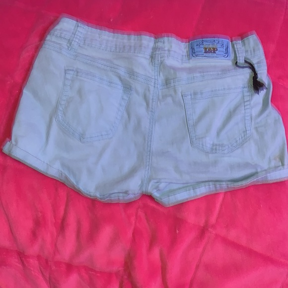 I&P Baby Blue Denim Jeweled Summer Booty Shorts - Picture 2 of 5